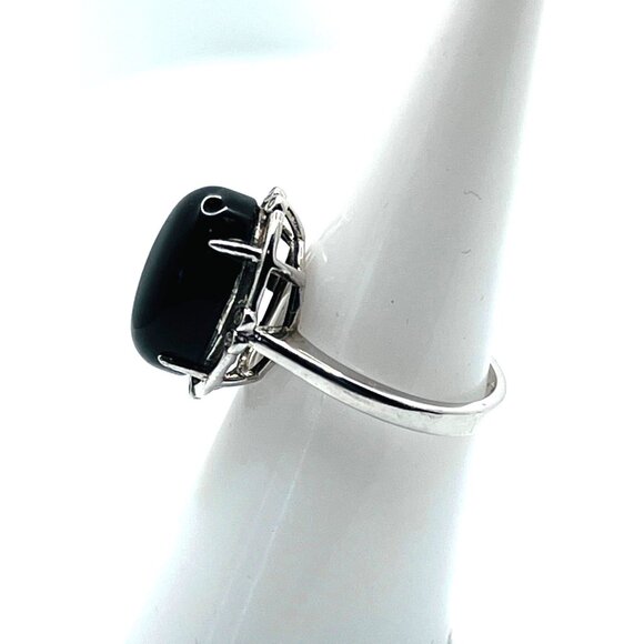 Black Stone ring, size 6, .925 sterling silver, NWOT - Picture 2 of 13